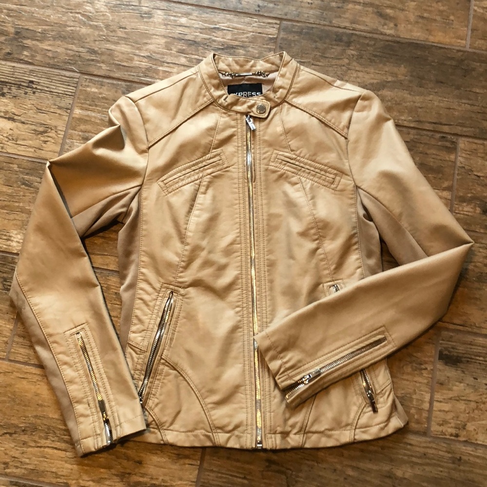 Express faux leather moto jacket